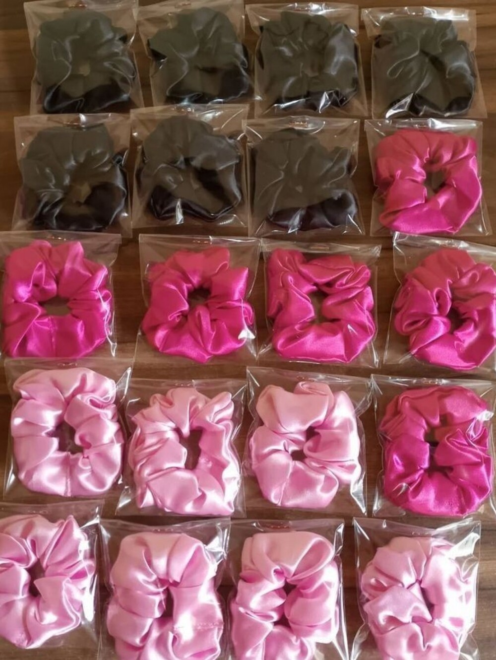 Kids Satin Scrunchie Pack in Hot Pink & Light Pink